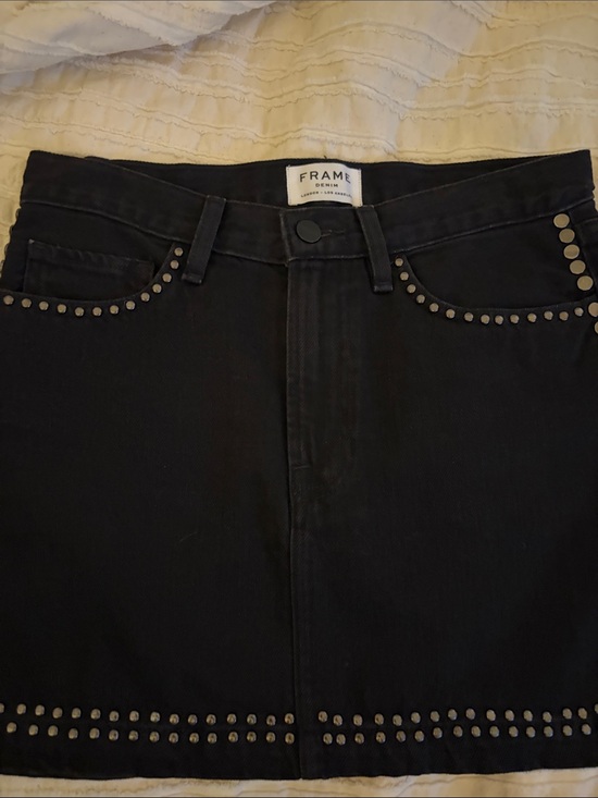 Frame Denim Dresses & Skirts - Frame Denim Black Studded Mini Skirt